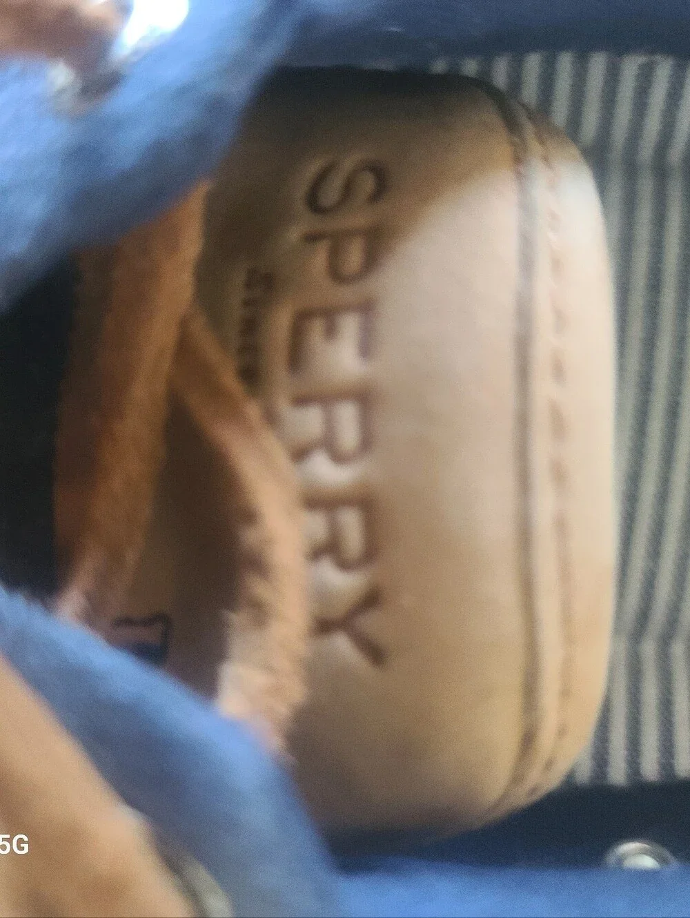 Sperry Navy Canvas Boat Shoes with Tan Laces Size 11